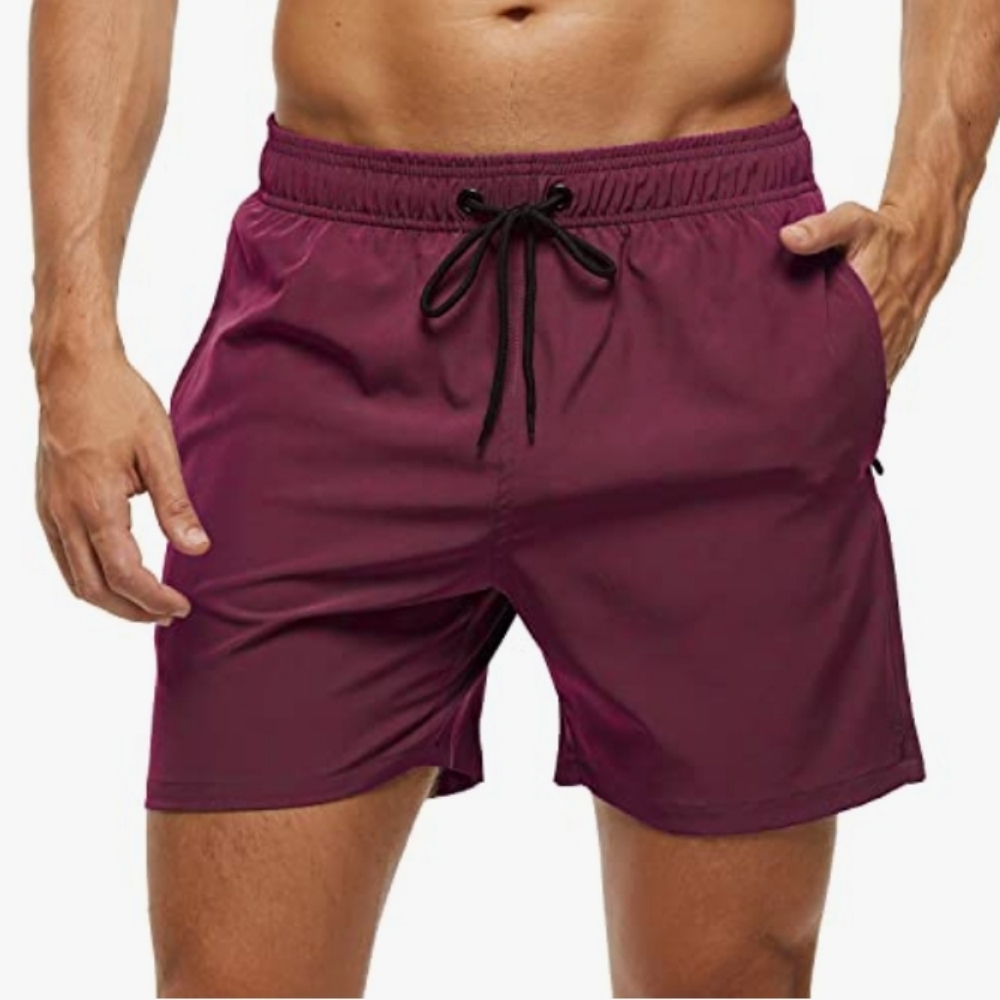 SILKWORLD - Men's swimsuits, pantsquick-drying beach shorts with pockets. Size L